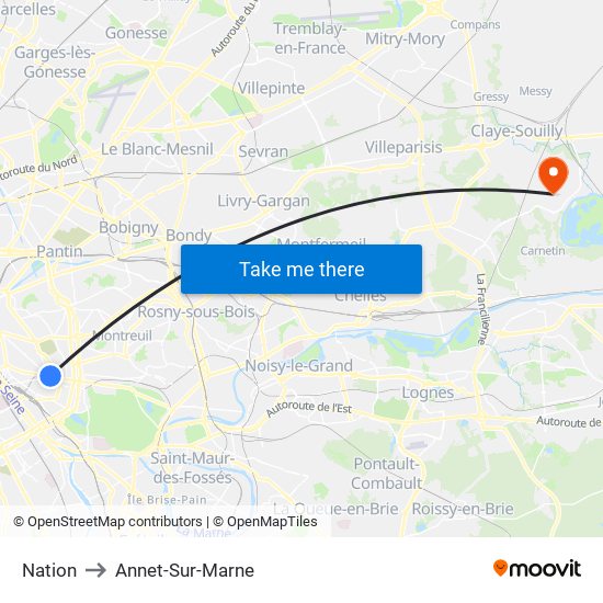 Nation to Annet-Sur-Marne map