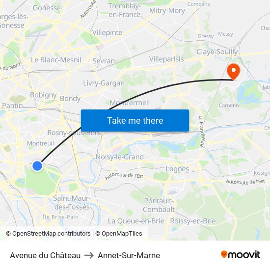 Avenue du Château to Annet-Sur-Marne map