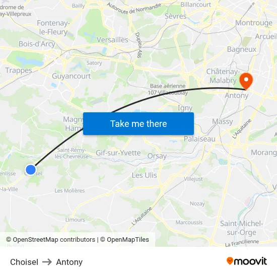 Choisel to Antony map