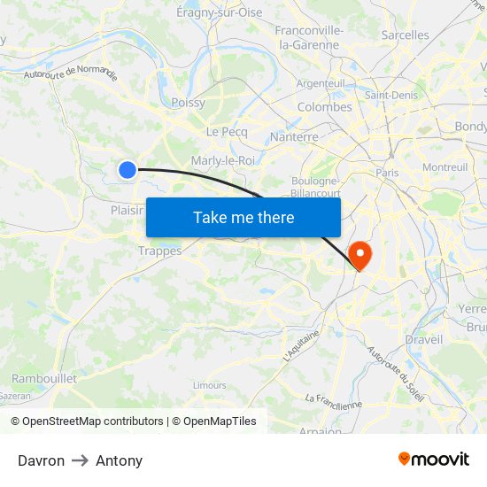 Davron to Antony map