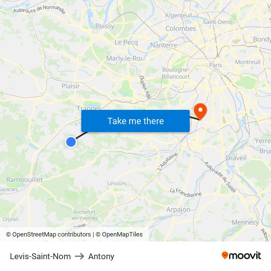 Levis-Saint-Nom to Antony map