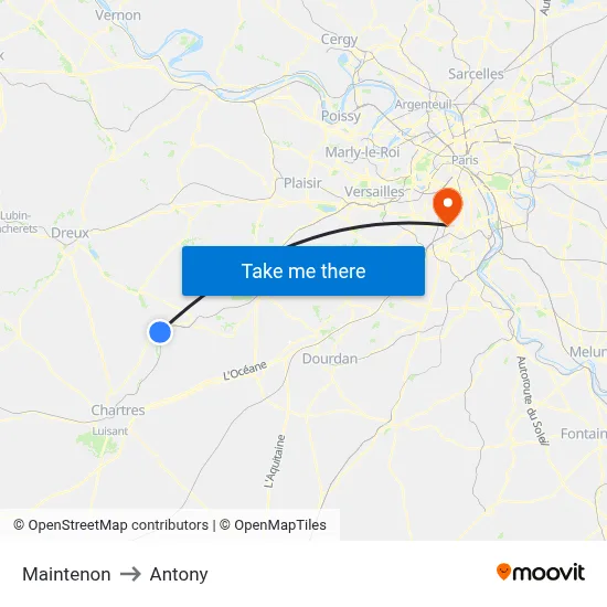 Maintenon to Antony map