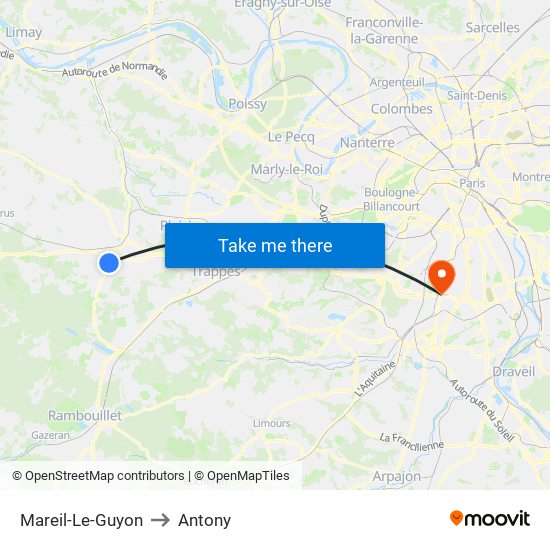 Mareil-Le-Guyon to Antony map