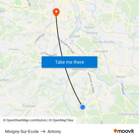 Moigny-Sur-Ecole to Moigny-Sur-Ecole map
