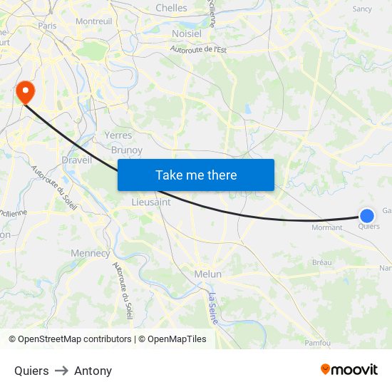 Quiers to Antony map