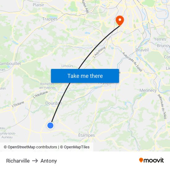 Richarville to Antony map