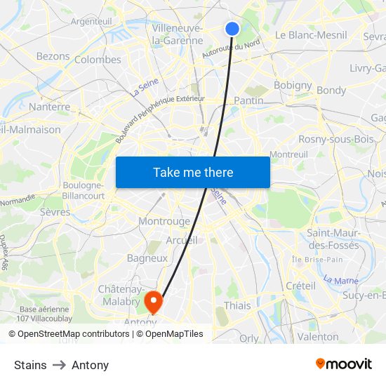 Stains to Antony map