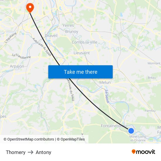 Thomery to Antony map