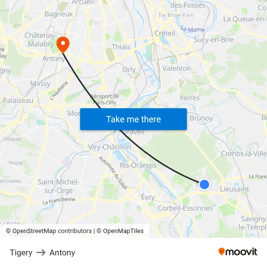 Tigery to Antony map