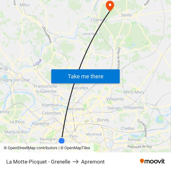 La Motte-Picquet - Grenelle to Apremont map