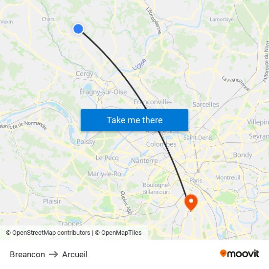 Breancon to Arcueil map