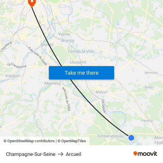 Champagne-Sur-Seine to Arcueil map