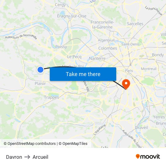 Davron to Arcueil map