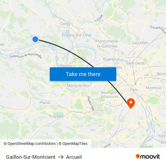 Gaillon-Sur-Montcient to Arcueil map