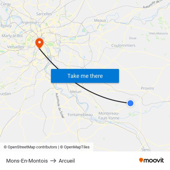 Mons-En-Montois to Arcueil map