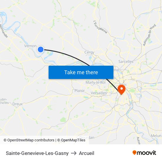 Sainte-Genevieve-Les-Gasny to Arcueil map