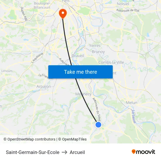 Saint-Germain-Sur-Ecole to Arcueil map