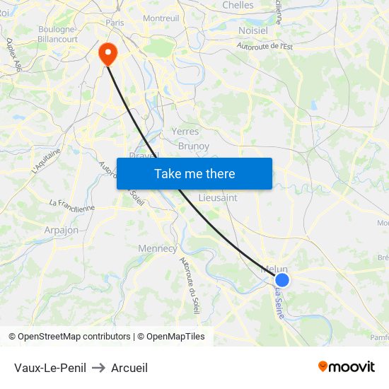 Vaux-Le-Penil to Arcueil map