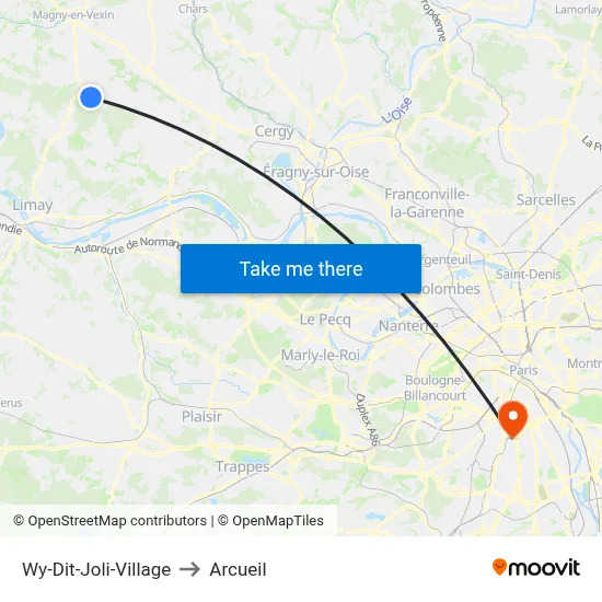 Wy-Dit-Joli-Village to Arcueil map