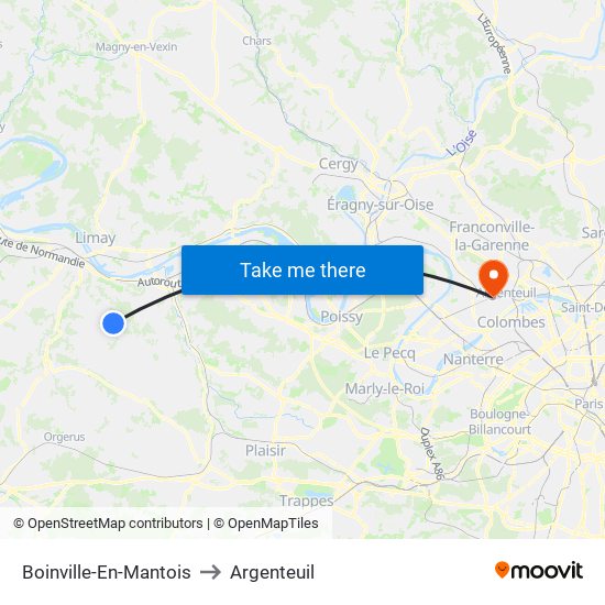Boinville-En-Mantois to Argenteuil map
