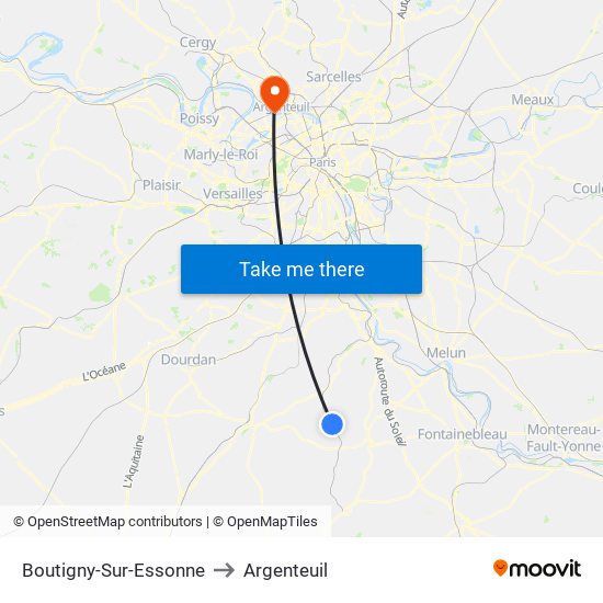 Boutigny-Sur-Essonne to Argenteuil map