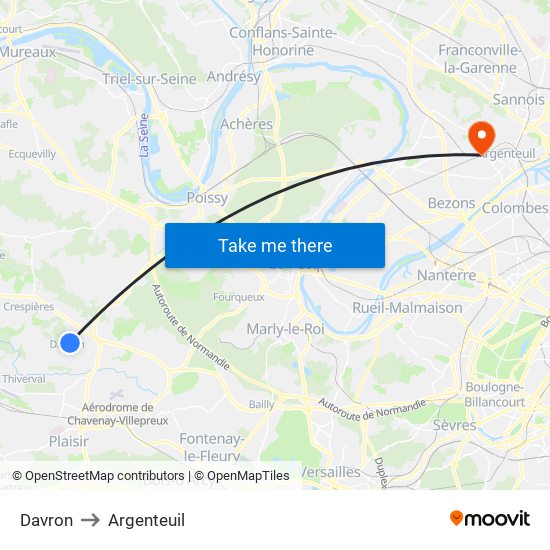 Davron to Argenteuil map