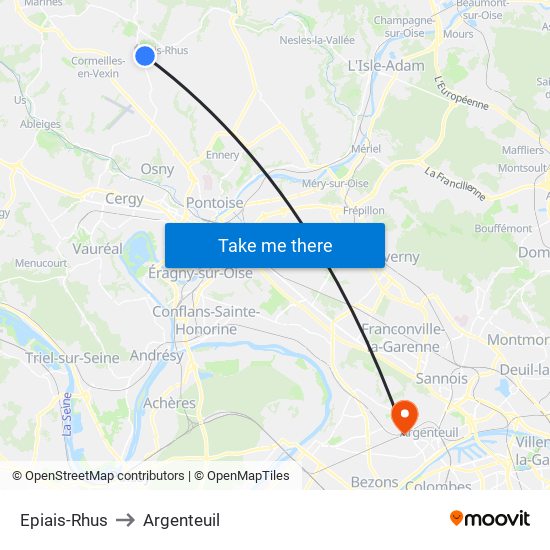 Epiais-Rhus to Argenteuil map