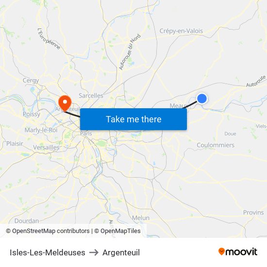 Isles-Les-Meldeuses to Argenteuil map