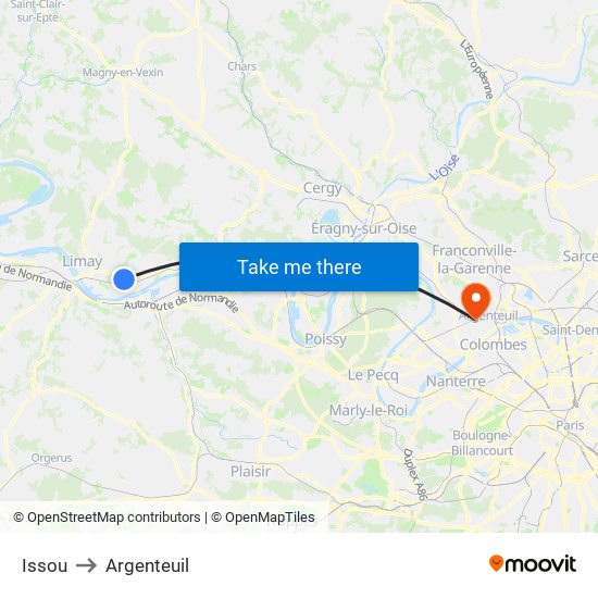 Issou to Argenteuil map