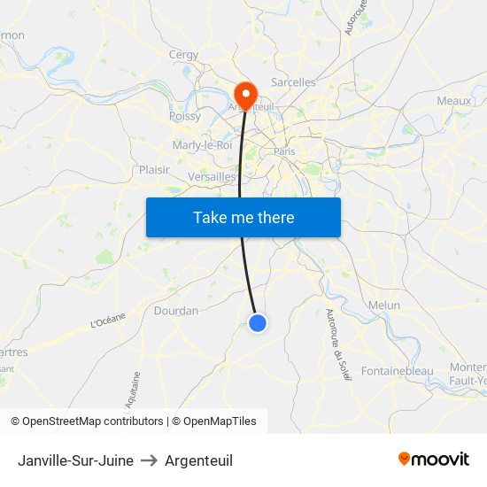 Janville-Sur-Juine to Argenteuil map