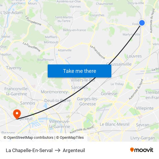 La Chapelle-En-Serval to Argenteuil map