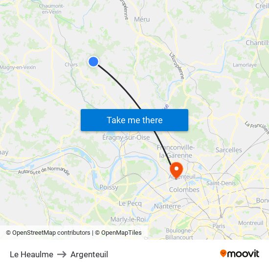 Le Heaulme to Argenteuil map