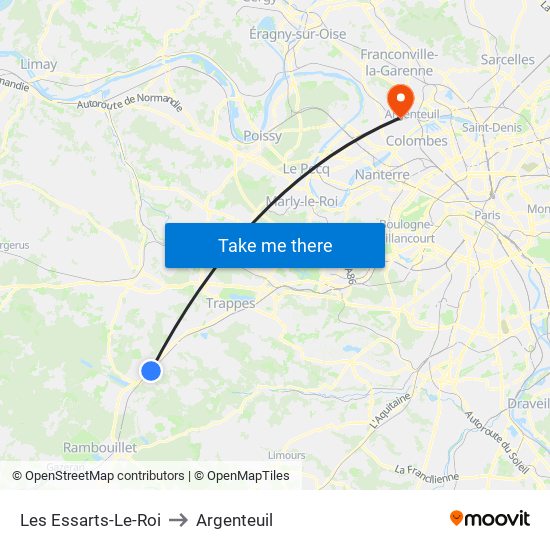 Les Essarts-Le-Roi to Argenteuil map
