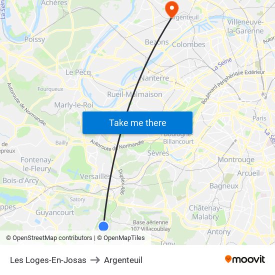 Les Loges-En-Josas to Argenteuil map