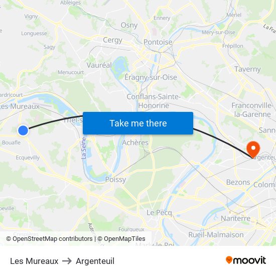 Les Mureaux to Argenteuil map
