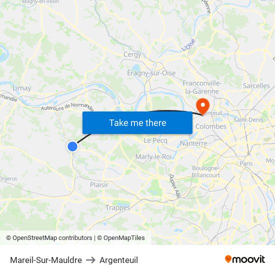 Mareil-Sur-Mauldre to Argenteuil map
