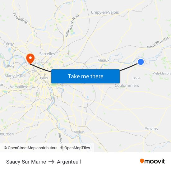 Saacy-Sur-Marne to Argenteuil map