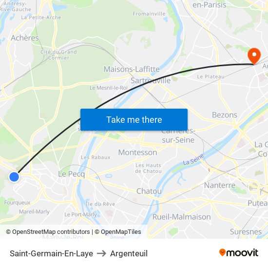 Saint-Germain-En-Laye to Argenteuil map