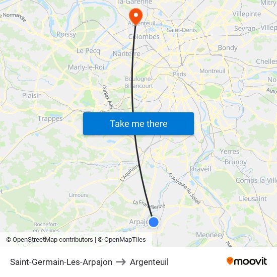 Saint-Germain-Les-Arpajon to Argenteuil map