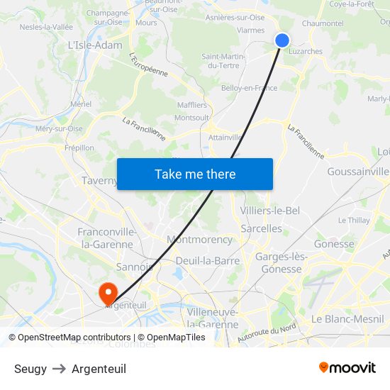 Seugy to Argenteuil map