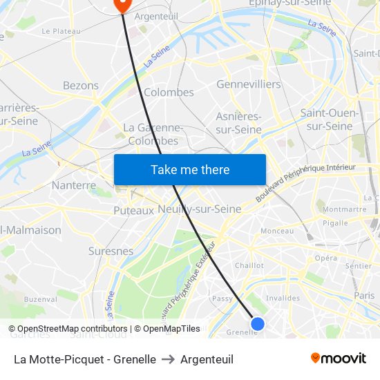 La Motte-Picquet - Grenelle to Argenteuil map