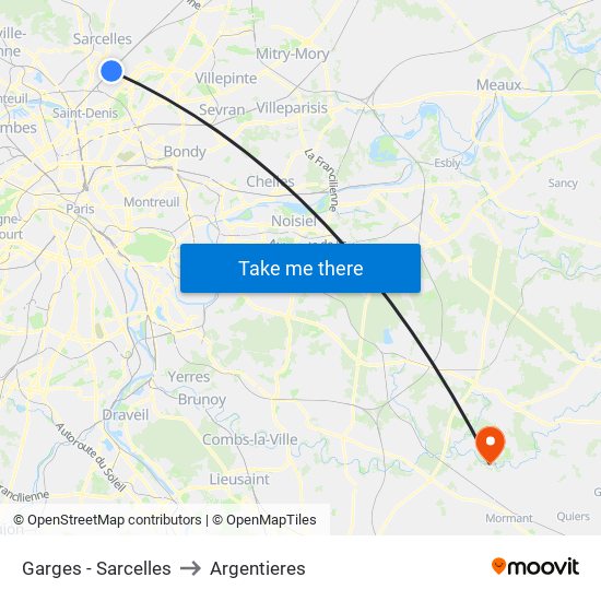 Garges - Sarcelles to Argentieres map