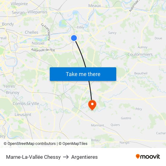 Marne-La-Vallée Chessy to Argentieres map