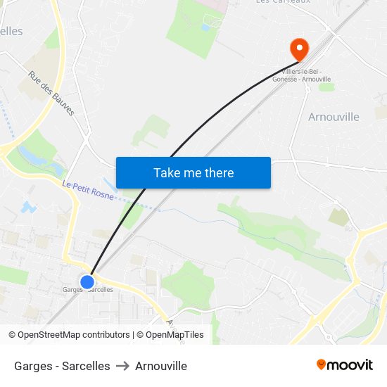 Garges - Sarcelles to Arnouville map
