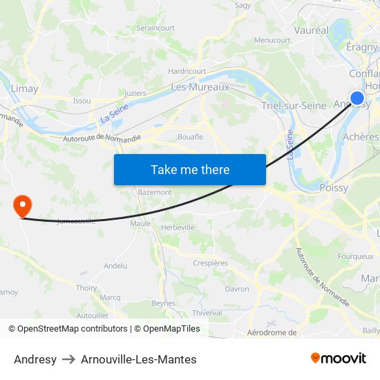 Andresy to Arnouville-Les-Mantes map