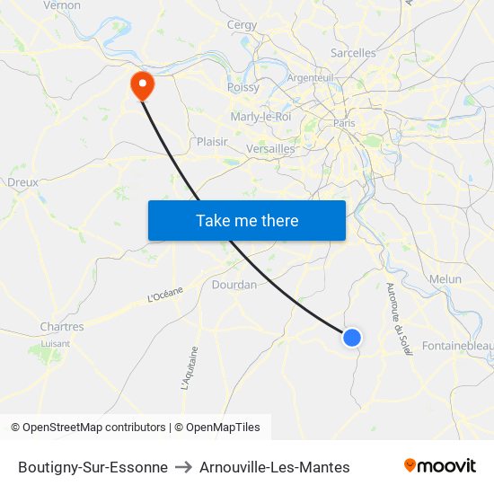 Boutigny-Sur-Essonne to Arnouville-Les-Mantes map