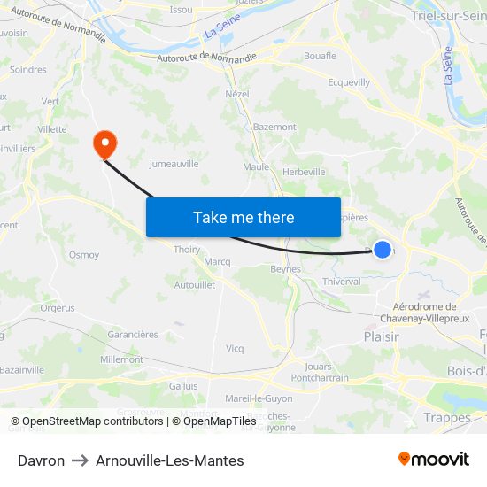 Davron to Arnouville-Les-Mantes map