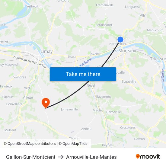 Gaillon-Sur-Montcient to Arnouville-Les-Mantes map