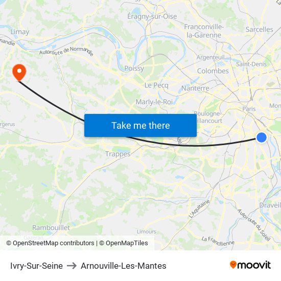 Ivry-Sur-Seine to Arnouville-Les-Mantes map
