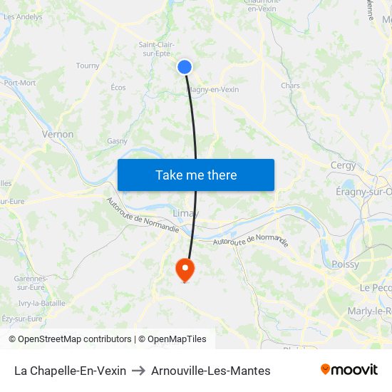 La Chapelle-En-Vexin to Arnouville-Les-Mantes map